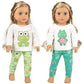 Ecore Fun 2 Sets 16-18 Inch Doll Clothes Pajamas Outfits For 18 Inch Girl Doll - 2 Pcs Tops + 2 Pcs Pants