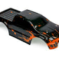 SummitLink Custom Body Muddy Orange Over Black Style Compatible for T/E Maxx Shell Cover E-Maxx 1/10 Scale RC Car or Truck (Truc