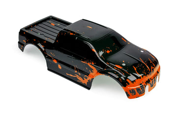 SummitLink Custom Body Muddy Orange Over Black Style Compatible for T/E Maxx Shell Cover E-Maxx 1/10 Scale RC Car or Truck (Truc