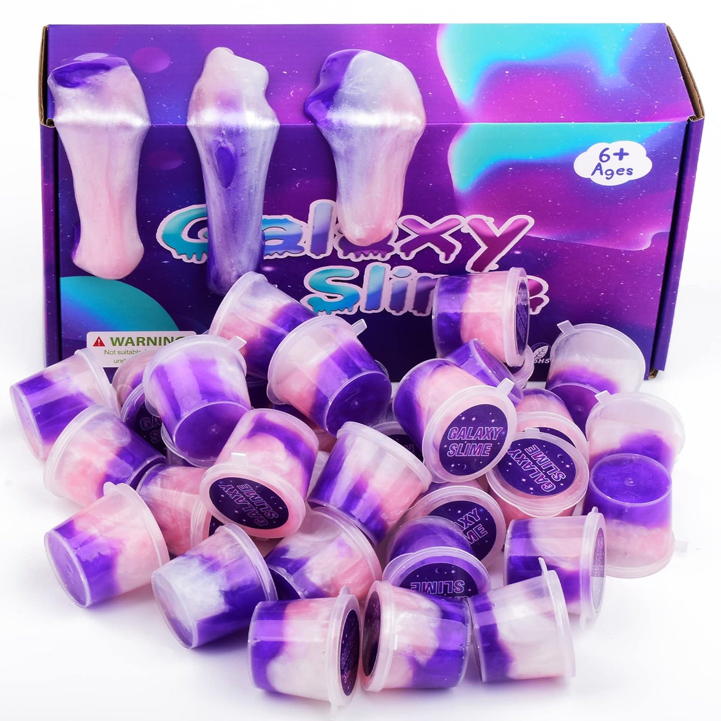 24 Pack Galaxy Slime Kit, Super Soft Stretchy Non-Sticky, Stress Relief Slime Toys For Girls And Boys Party Favors Kids Gift, Be