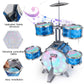 Kids Drum Set For Toddlers With 5 Jazz Drum Kit & Lights (Vibrating-Controlled) & Alloy, Musical Instruments Toys, Boys Gifts Fo