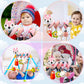 MONSTIME Pink Car Seat Toys for Infants 0-6 Months, Stroller & Bassinet Rattles, Teether with Music - Ideal Baby Toy for Boys & Girls