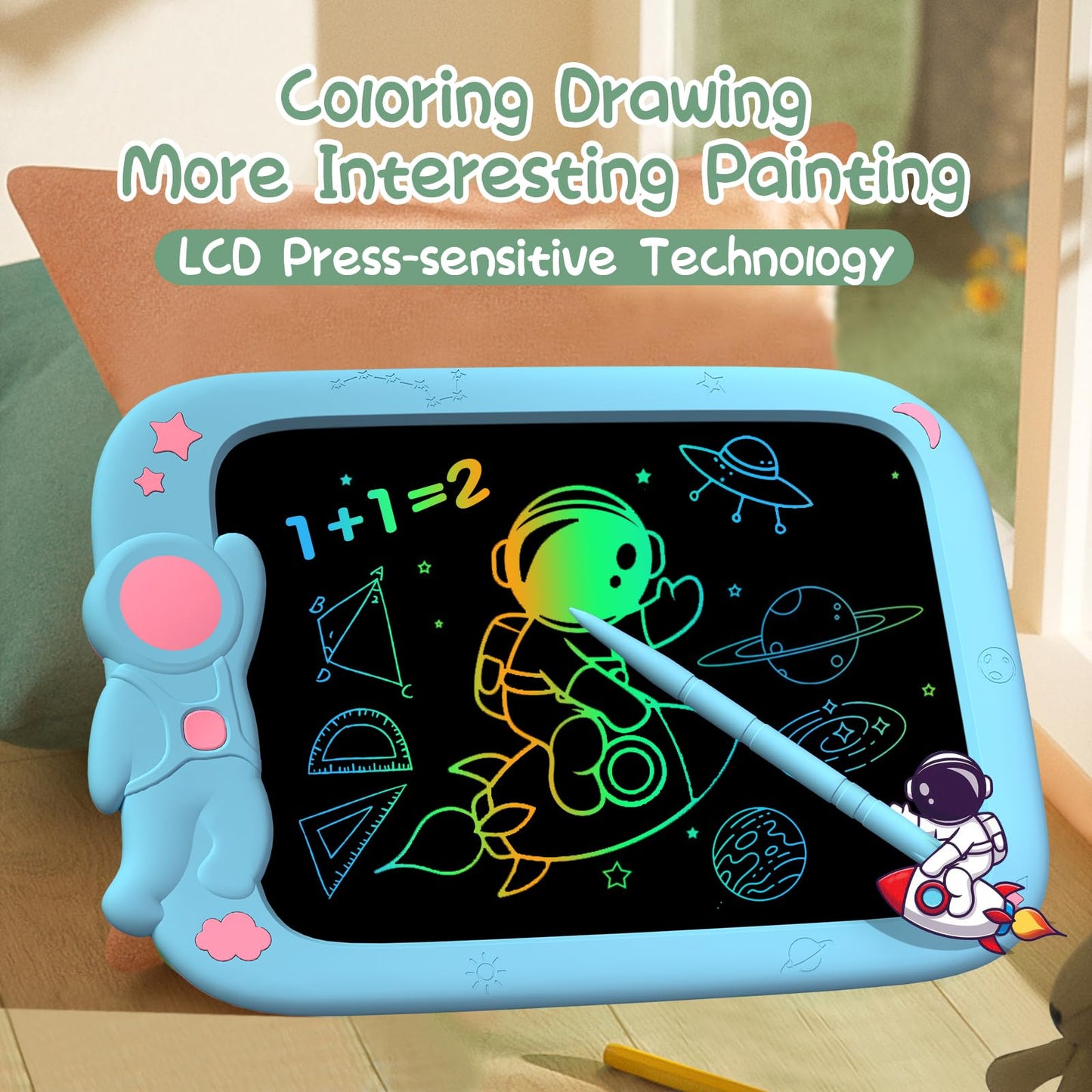 Pyttur Lcd Writing Tablet For Kids 9 Inch Erasable Drawing Tablet Reusable Colorful Drawing Pad For Kids Educational And Learnin
