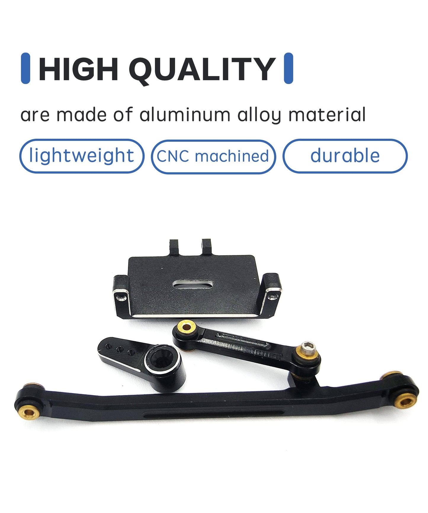 VICRAZZE RC Servo Mount Bracket Mini Servo Arm and Steering Links for ES08MA II Servo Upgrade Parts for Axial SCX24 RC Car Crawl