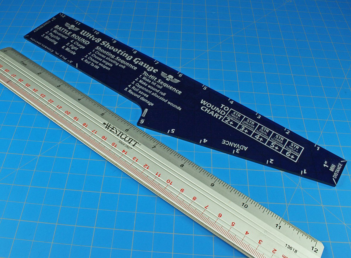 Litko Movement & Shooting Gauge | Compatible With Warhammer 8Th Edition | Turn Sequence | Shooting | Charge | Wound (Translucent
