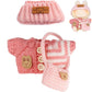 17cm Pink Doll Clothes for Labubu (NO Doll) - Kawaii Chic Style Set for 17cm Dolls  Handcrafted Crochet Dolls Outfit with Accessories  Boy and Girl 3-Piece Clothes Set - Pink Wool Hat  Romper  Bag
