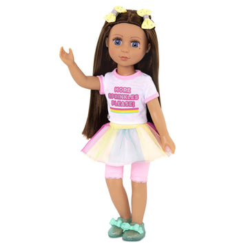 Battat Glitter Girls 14' Doll Kika - Brown Hair, Blue Eyes, Ice Cream Outfit & Accessories - Ages 3+, Pink