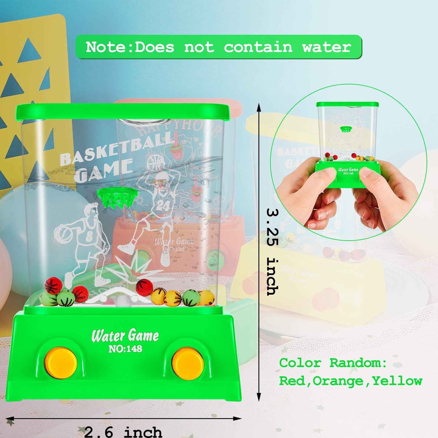 Sumind Handheld Water Game Arcade Water Ring Game Mini Water Tables For Beach Toys Party Retro Pastime, Random Colors (Without W