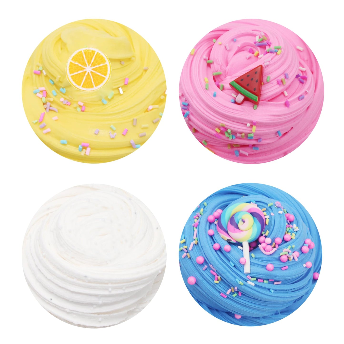 ZONEWAY 7 Pack Cake Butter Slime Kits - Soft, Non-Sticky Party Favors for Kids - Assorted Colors