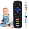 Jkevow Baby Teething Toys, Silicone Teethers Toys For Babies 0-24 Months, Remote Control Shape Baby Teethers Chew Toys, Bpa Free Freezable Relief Molars Gums Pain (Black)