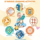 weirtoya Busy Board for 1 Year Old - Multicolor Montessori Travel Toy, Small Plastic Activity Cube for Toddlers, Model DDL-002