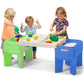 Simplay3 In-And-Out Sand And Water Sensory Activity Table For Toddlers, Kids All-Purpose Table With Lid And Built-In Storage, Bl