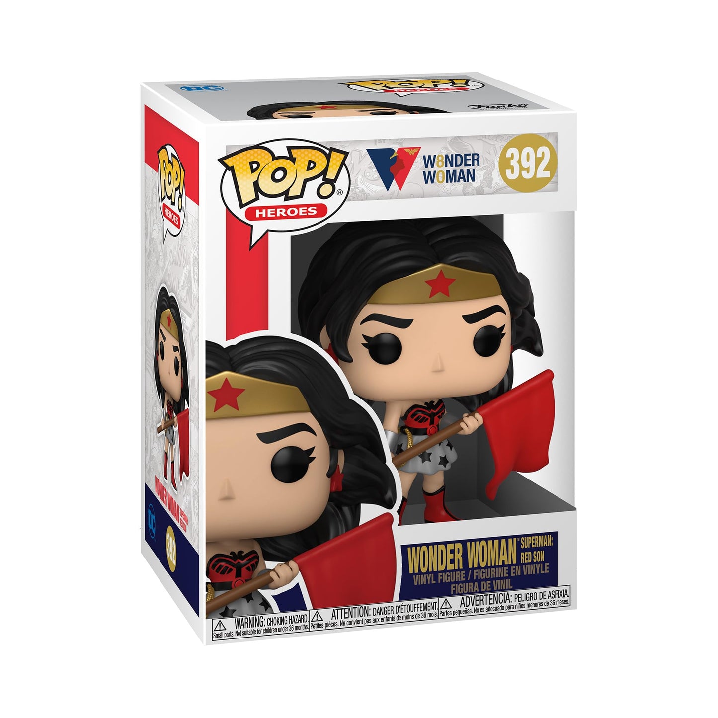 Funko POP Heroes Wonder Woman 80th Anniversary Vinyl Figure, Red Son Variant, Multicolor, Model 54976