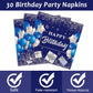 96 Pcs 30Th Birthday Party Supplies Navy Blue And Silver Birthday Plates 30Th Birthday Paper Tableware Happy Birthday Party Plat