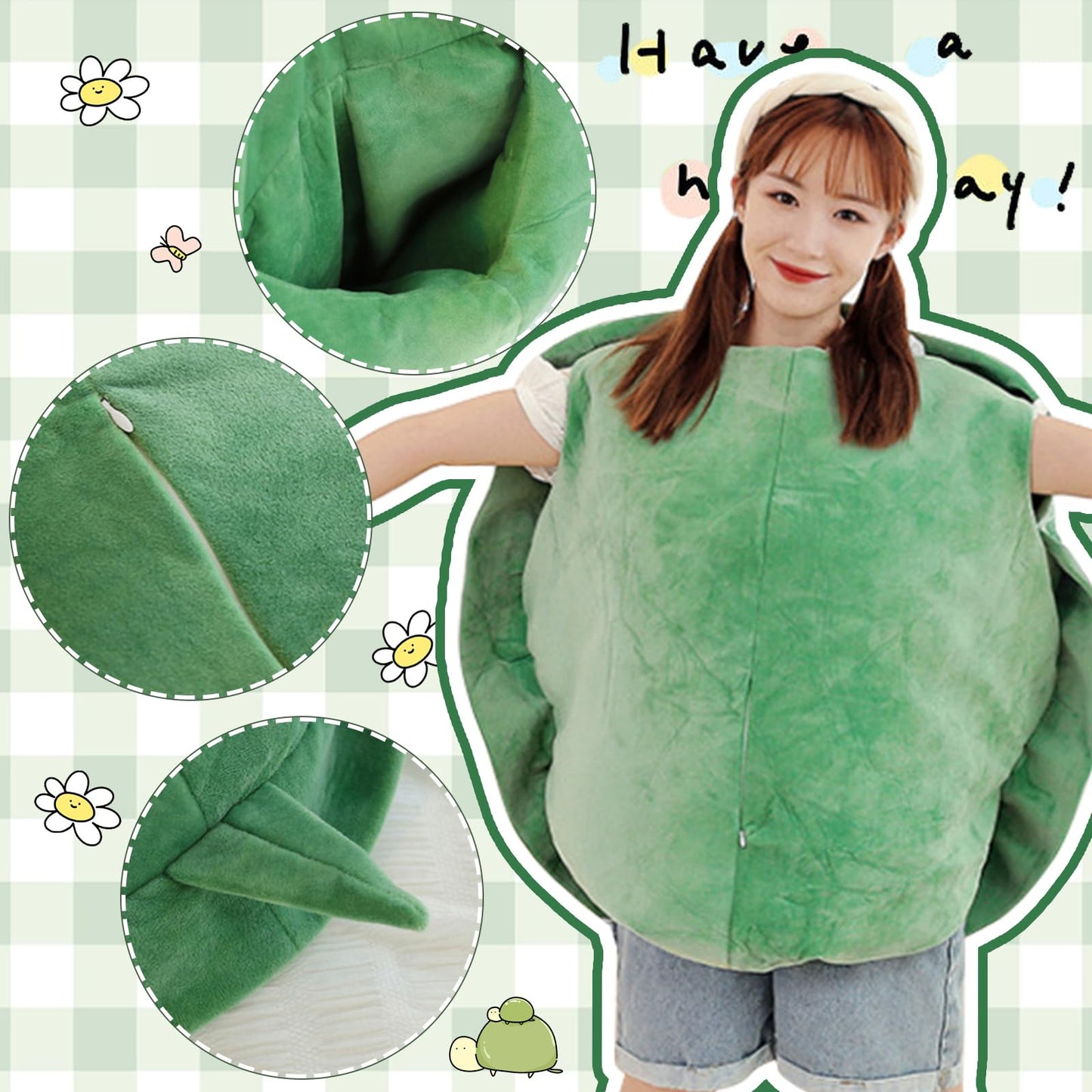 Cuecutie 40 Inch Wearable Turtle Shell Pillows Tortoise Shell Stuffed Animal Turtle Plush Cushion Toy Dress Up for mature-themed