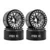 HYBDX Rc 1.9 Inch Aluminum Alloy Beadlock Wheel Rim Hub 4pcs Suit for 1:10 RC Crawler Axial SCX10 SCX10 II TRX4 RC4WD D90(Grey 4