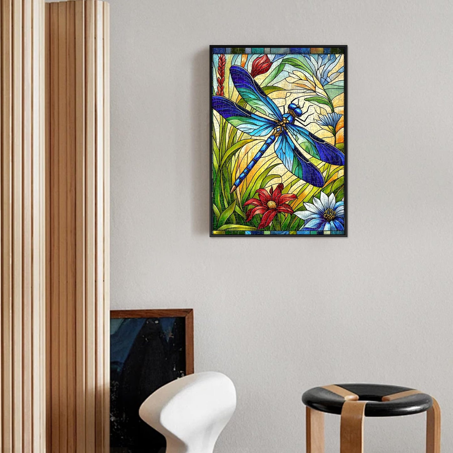 Sutinban Stained Glass Dragonfly 500 Piece Puzzles for mature-themed  Colorful Flower Jigsaw Puzzle 500 Pieces  Impossible Challenging mature-themed Puzzles for Happy Family Time  Great Gift for Puzzle Lovers