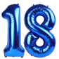 IWERP Navy Blue Foil Mylar Number 18 Balloon - 40 Inch 18th Birthday Decoration for Boys and Girls