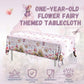 Pymurod 3Pcs Fairy First Birthday Decorations Fairy One Tablecloth Little Fairy Garden Table Cover, Fairy 1St Birthday Party Sup