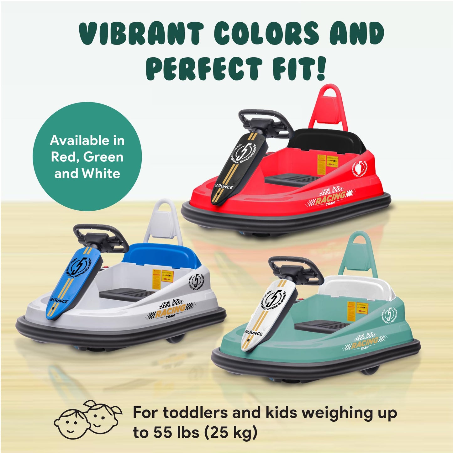 New Bounce Electric Bumper Car for Toddlers 1-3 - Baby Bumper Cars - Electric Car for Kids Ages 1.5-6 Years