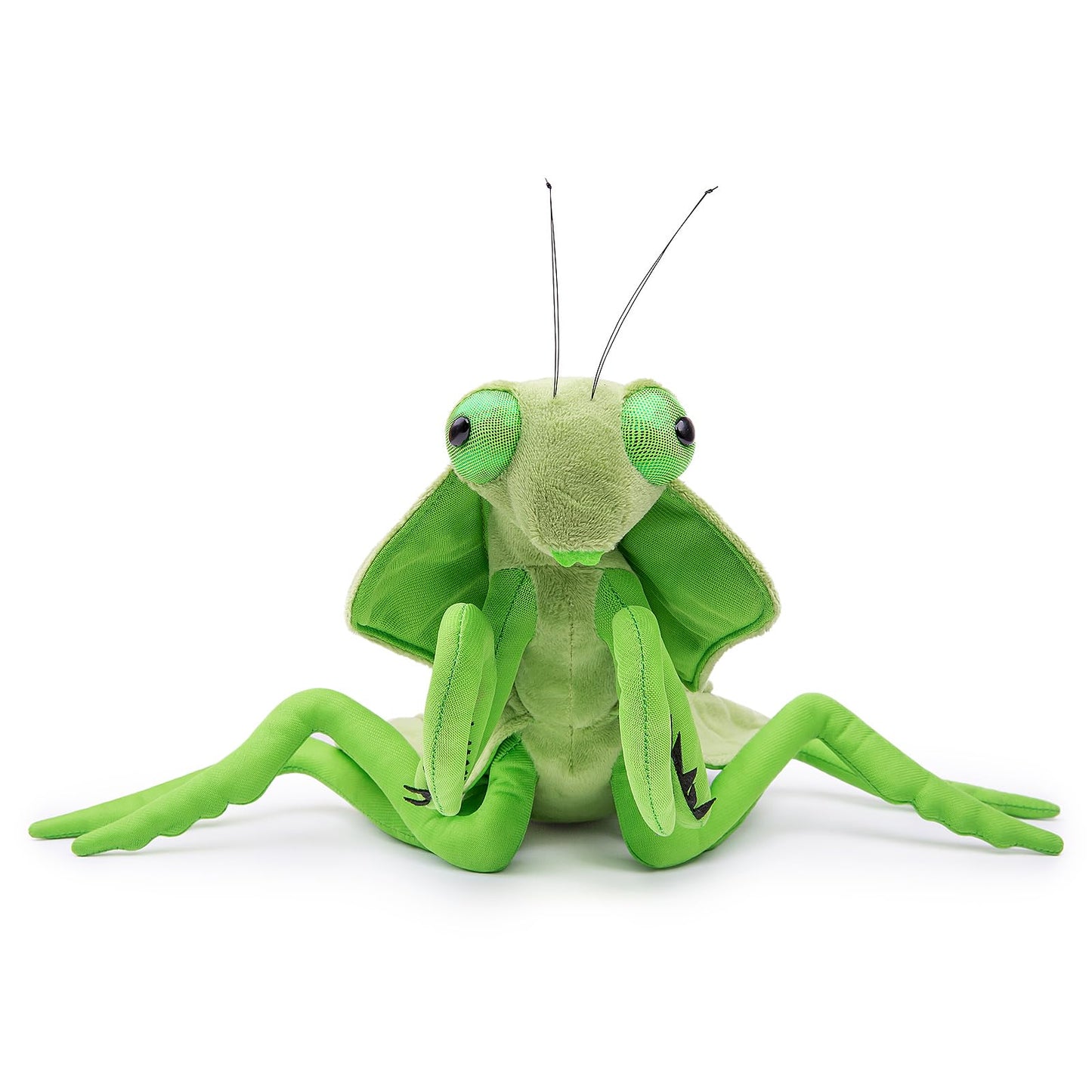ZHONGXIN MADE Green Mantis Plush Toy - 12" Realistic Stuffed Insect, Polyester, Lifelike Big Wings