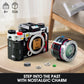 Vziimo Retro Camera Mini Building Set For Adults, Black Classic Vintage Camera Model, Creative Gifts Toys For Boys Girls 8-12 (556 Pcs)
