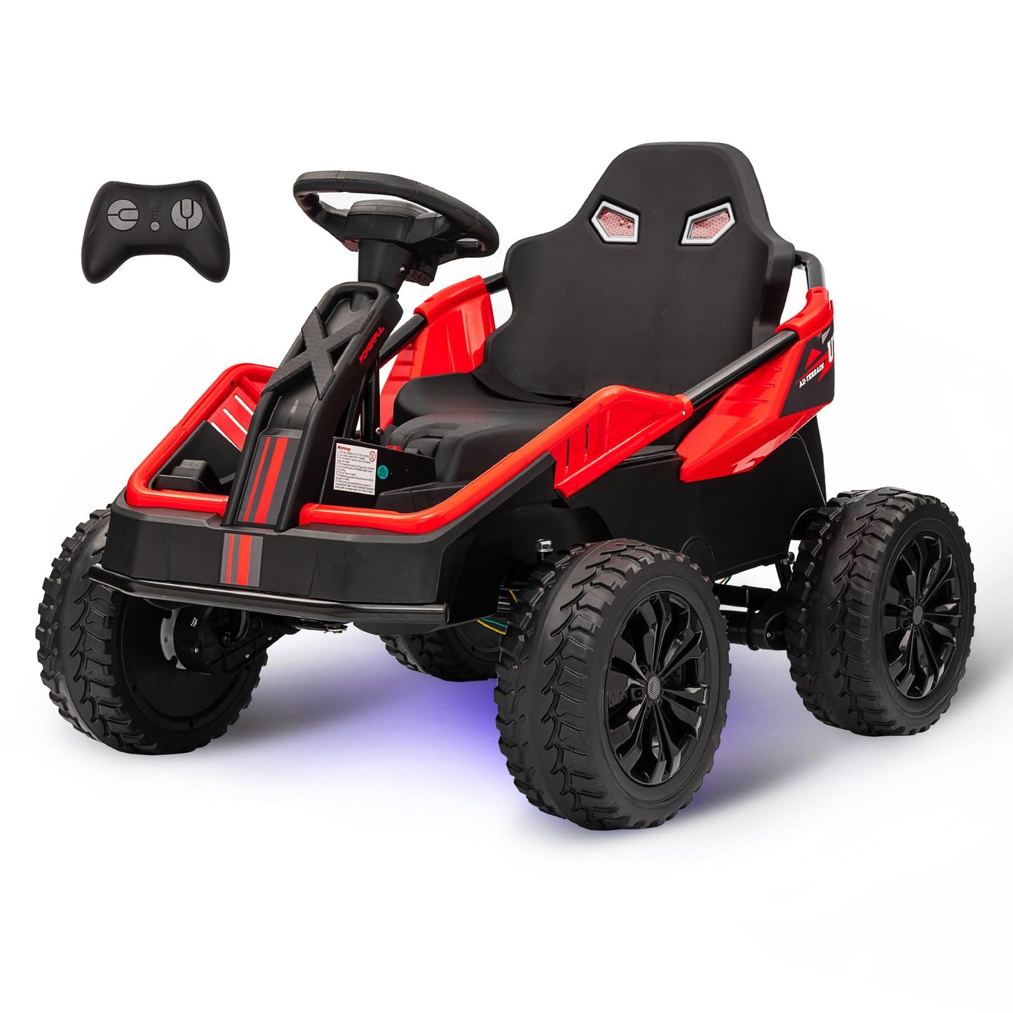 Hetoy 24V 4X4 Ride On Toy For Kids, 6Mph Electric Utv Car W/Parent Remote, 16'' Wide Seat, 4X85W Motors, Music & Horn, 4 Shock A