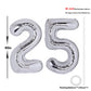 40 Inch Number 25 Balloon Silver Jumbo Giant Big Large Number 25 Foil Mylar Silver Balloons 52Th Birthday Party Anniversary Deco