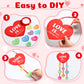 Pasimy 24 Sets Religious Valentines Day Crafts Kits Valentine Heart Hanging Ornaments Colorful Religious DIY Gift Crafts Make Y