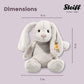 Steiff Hoppie Rabbit Toy Figure  enhanced Stuffed Animal (Light Grey  11)  Soft & Cuddly Plush for Kids  Boys & Girls