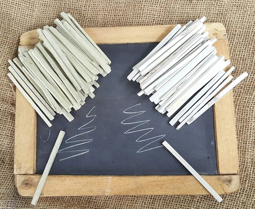 4OUR FAITH PACK OF 90 (600 grms) Indias Best Edible Slate Pencils/Slate Bars White Pencils/Natural Limestone Slate Chalk Pencils