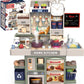 Elvaronix Kids Play Kitchen Set, 37 Pieces, with Lights and Sounds, Sink, Stove, Coffee Maker, Oven, Utensils and Food Accessori