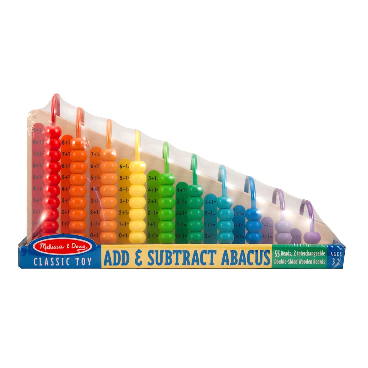Melissa & Doug Add & Subtract Abacus - Educational Toy With 55 Colorful Beads And Sturdy Wooden Construction, 3 - 6 Years