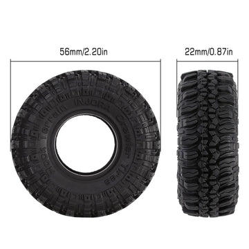 INJORA 1.0 Tires Soft Rubber Crawler Wheel Tires for 1/18 TRX4M SCX24 Gladiator Bronco C10 JLU Deadbolt B17 Axial 1/24 1/18 Trac