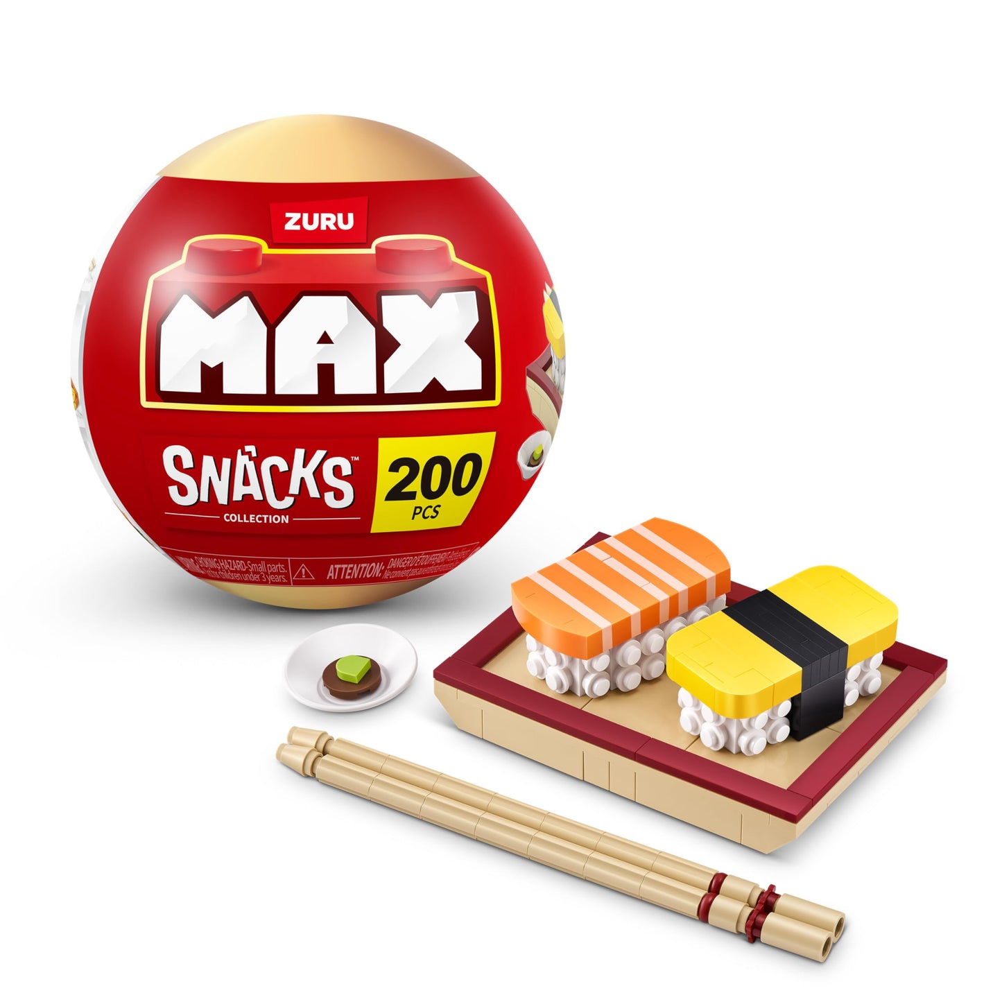MAX enhanced Snacks Building Bricks Collection (Sushi) by ZURU. Building Bricks for Teens  mature-themeds and Collectors. Build  Collect and Display your collection of delicious Snacks!