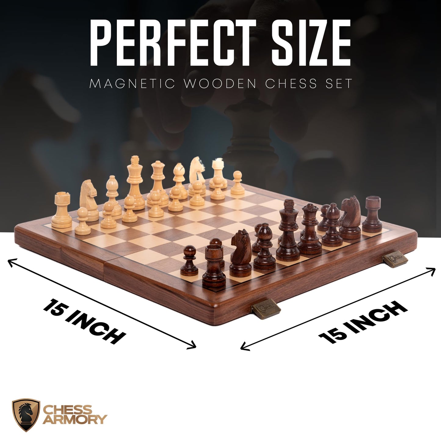Chess Set Magnetic - enhanced Wooden Board Game with a Portable Wood Case and SeStorage for Pieces  Set for Kids and mature-themeds (Walnut Wood) - Chess protective coveringy