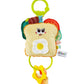 Jollybaby Baby Pull Vibration Toy - Tummy Time Sensory Hanging Toys for Car Seat  Stroller  Crib & Play Gym  with Babies Rattles & Teether  Air Travel Toys for Toddlers Gift- Toast