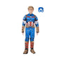Marvel Captain America Official Youth Halloween Costume - Premium Quality Padded Jumpsuit With Plastic Mask (S) Blue