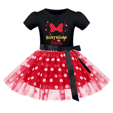 Imekis Mouse 3Rd 4Th Birthday Outfit Baby Girls Dress Polka Dots Mini Tutu Headband Three Four Years Cake Smash Photo Shoot Kids