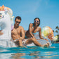 Poolcandy Gigantic Inflatable 2 To 3 Person Pool, Beach, And Lake Swim Rafts (Gigantic 2 To 3 Person Gold Glitter Unicorn)