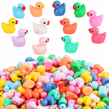 Dztian 15 Colors 150 Mini Resin Duck Garden Duck Class Activity Micro Landscape Decoration Ducklings Toy House Prank Christmas Diy Decoration Craft Birthday Party