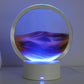 Kpnuwn Moving Sand Art Liquid Motion, 3D Deep Sea Sandscape Color Quicksand Decor, Round Glass Moving Sand Art Picture Relaxing