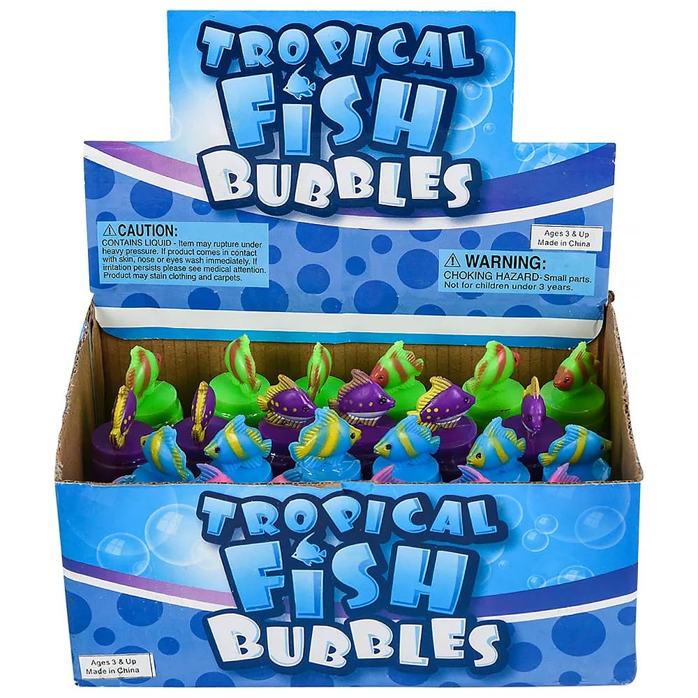 Rhode Island Novelty Tropical Fish Bubble Bottles Set Of 24 Bubbles