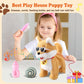 Hcdoujoy Walking Barking Singing Corgi Puppy Toy, Repeats What You Say, Realistic Licking Tongue Wagging Tail Mechanical Dog Wit