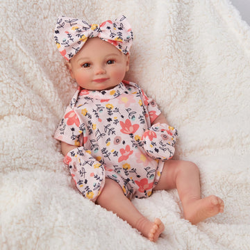 Babeside 4 Pcs Reborn Baby Doll Clothes For 17- 22 Inch Dolls, Baby Doll Clothes Outfits Doll Accessoreis With Sock, Headband Ne