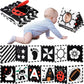 Tummy Time Book For Infants With High Contrast Sensory Cloth Crinkle Toy, Touch And Feel Activity Book For Newborn 06 Months & 