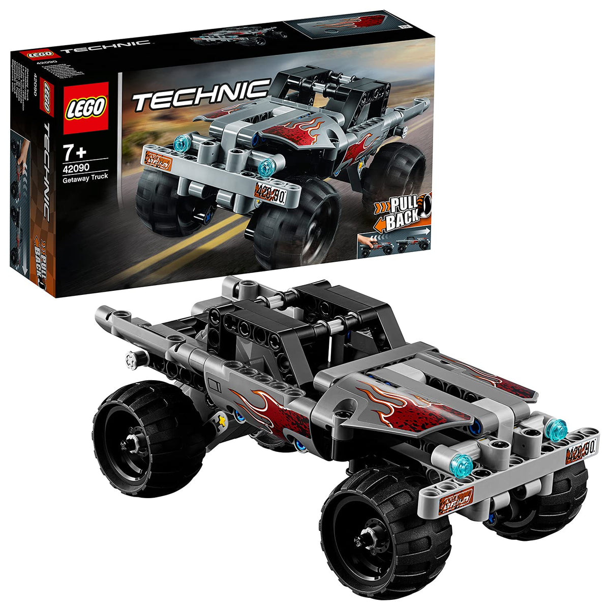 Technic Getaway Toy Truck, Pullback Motor, Monsters Truck Model, Vehicle Toys For Kids