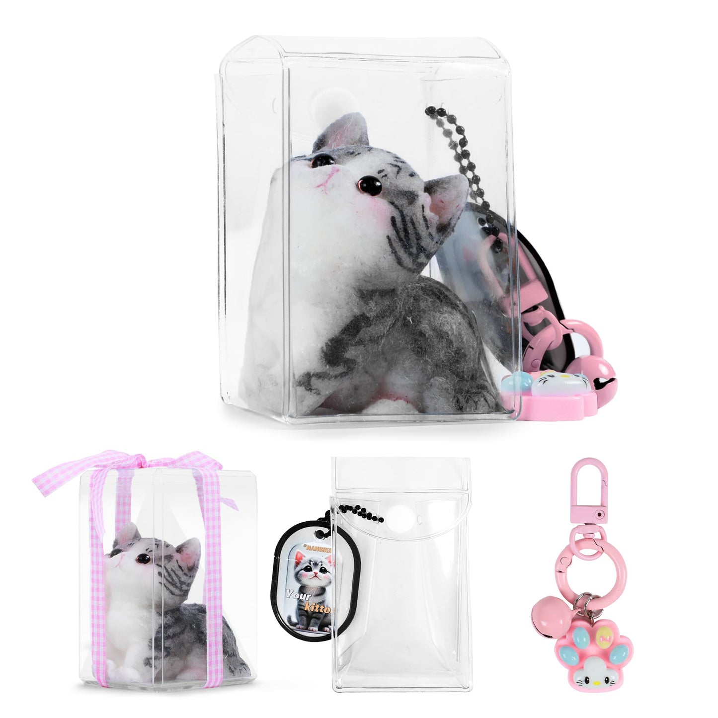 Nansike Taba Squishy Cat Kit,Cute Squishy Toys,Bag Charms,Suitable For Cat Memorial Gifts For Women (Silicone Slow Rebound Feel)
