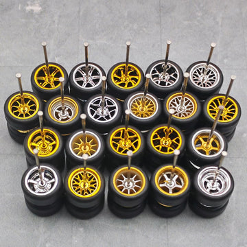 1/64 Wheels and Tires, Real Rider Series,Upgrade Mainline Diecast Model Cars,Mixed 5 Sets of Electroplated and Gold Silver Dual 