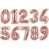 TONIFUL 16 Inch Number Rose Gold 0-9 Mylar Foil Balloons 10 Pcs Custom digitalal Balloons for 2026 New Year Eve Birthday Party E